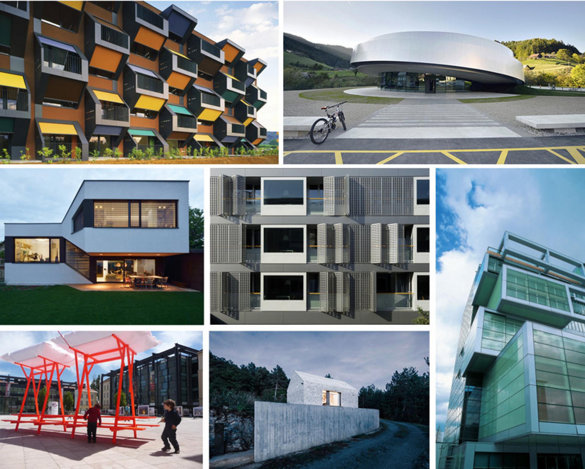 6IX PACK: Slovenian Contemporary Architecture; Ofis, Elastik, Bevk and Perović, Sadar Vuga, Maechtig Vrhunc, Dekleva Gregorič | Photo by Tomaž Gregorič, Miran Kambič, Janez Marolt, Hisao Suzuki.